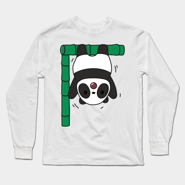 Panda Working Out Long Sleeve T-Shirt by Sofia Sava